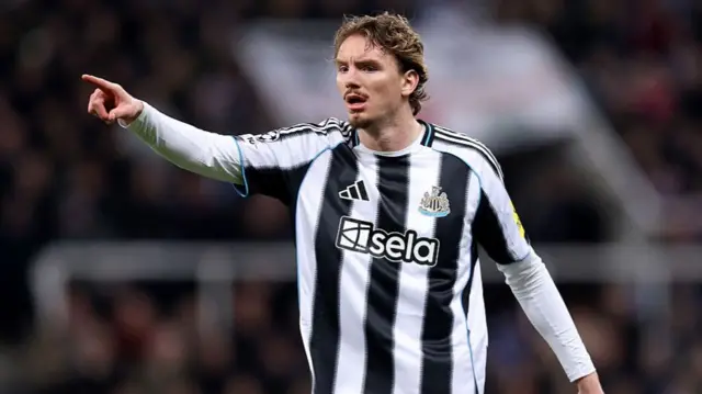 Nick Woltemade of Newcastle United reacts