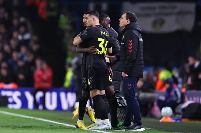 Granit Xhaka of Sunderland comes on during the Premier League match between Leeds United and Sunderland at Elland Road on March 3, 2026 in Leeds, United Kingdom.