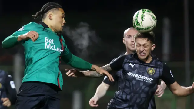 Action from Glentoran v Carrick