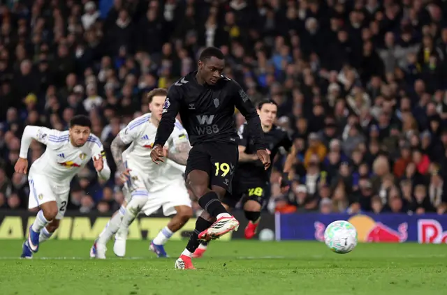Habib Diarra of Sunderland scores his team's first goal from the penalty spot
