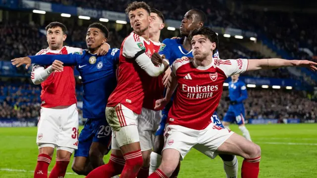 Arsenal and Chelsea at a corner