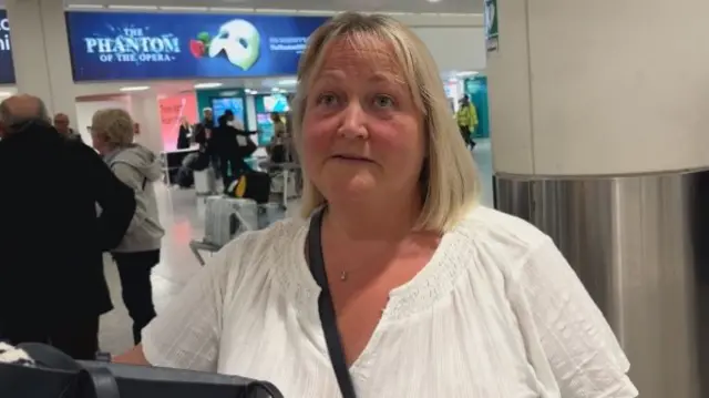 Natalie Fleming at Heathrow Arrivals