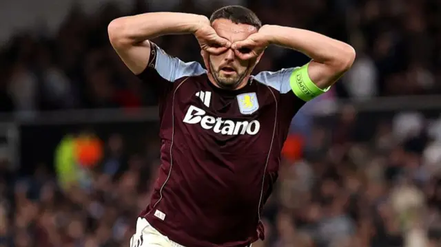John McGinn of Aston Villa celebrates scoring his team's first goal during the UEFA Europa League 2025/26 League Phase MD1 match between Aston Villa FC and Bologna FC 1909