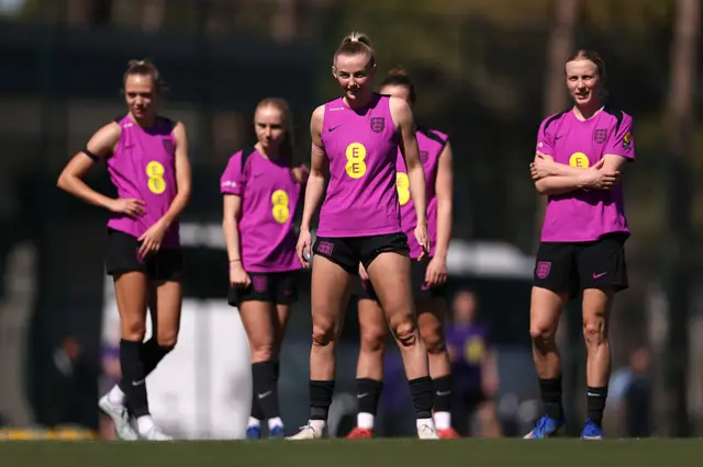 Chloe Kelly and England team-mates train in Turkey