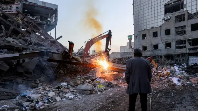 Aftermath of an Israeli and the U.S. strike on a police station, amid the U.S.-Israel conflict with Iran, in Tehran, Iran, March 2