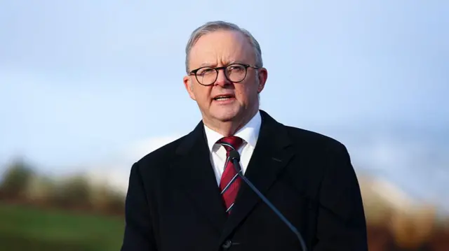 Australian Prime Minister Anthony Albanese speaks during a press conference