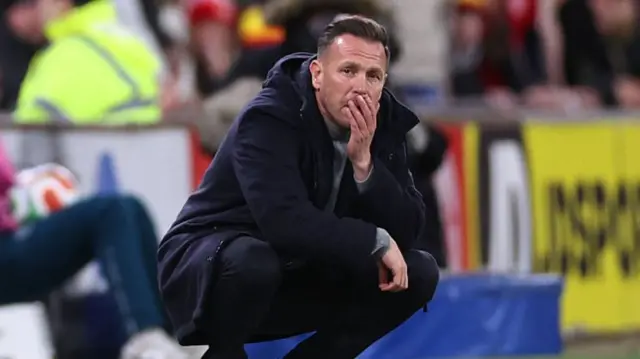Wales boss Craig Bellamy on the touchline