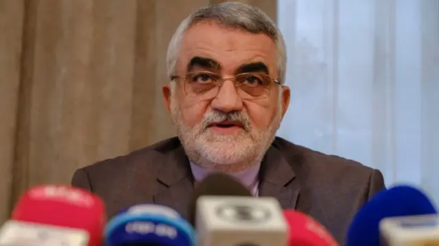 Alaeddin Boroujerdi speaking at an event in May 2018.
