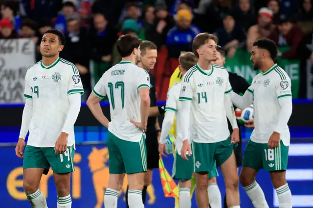 Northern Ireland players look dejected