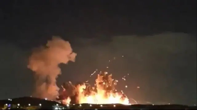 A huge explosion caught in a video from Isfahan, Iran
