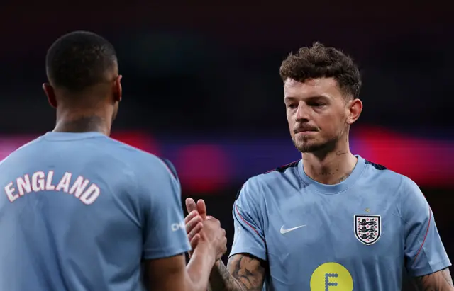Ben White of England warms up prior to the international friendly match between England and Japan at Wembley Stadium on March 31, 2026 in London, England.