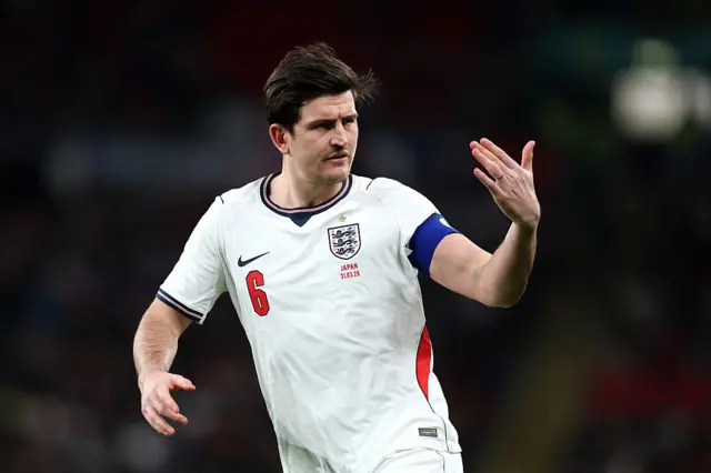 England's Harry Maguire during the international friendly match at Wembley Stadium, London.