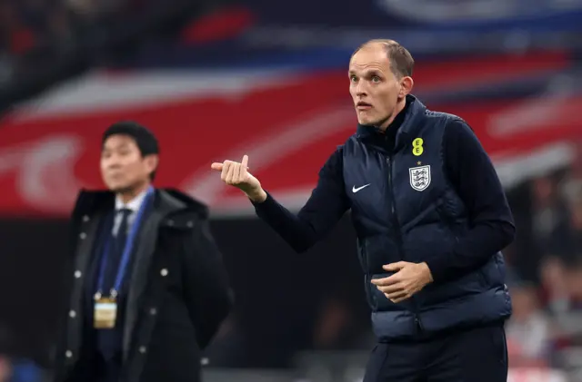 England head coach Thomas Tuchel reacts during the international friendly match between England and Japan at Wembley Stadium in London, Great Britain, 31 March 2026.