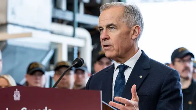Mark Carney, Canada's prime minister, during a news conference at the HMC Dockyard in Halifax, Nova Scotia, Canada, on Thursday, March 26, 2026