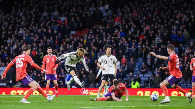 Japan's Junya Ito scored the only goal at Hampden