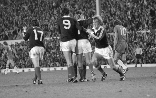 Scotland beat Wales 2-0 at Anfield in 1977