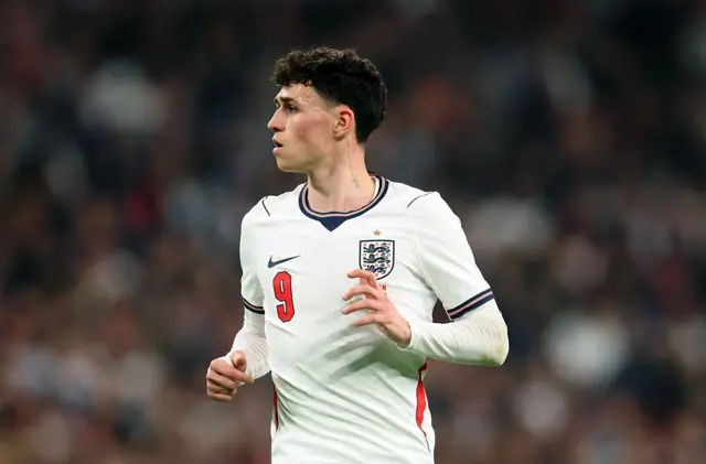 Phil Foden of England during the international friendly match between England and Japan at Wembley Stadium on March 31, 2026 in London, England.