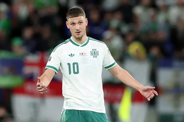 Jamie Donley in action for Northern Ireland