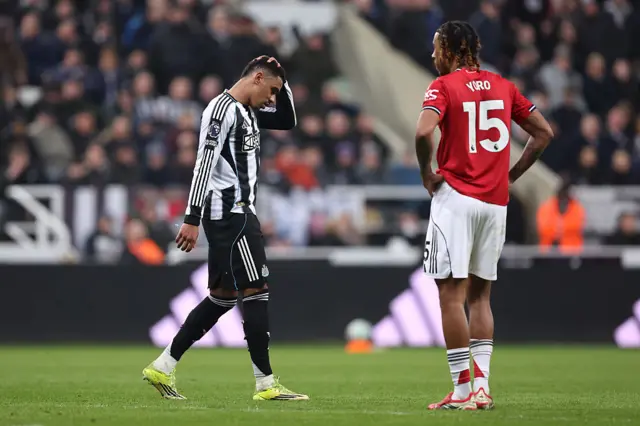 Jacob Ramsey of Newcastle United looks dejected as he walks off the pitch