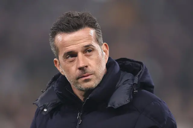 Marco Silva, Manager of Fulham, looks on