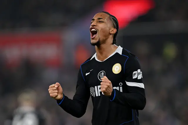Joao Pedro of Chelsea celebrates scoring his team's fourth goal and his hat trick goal