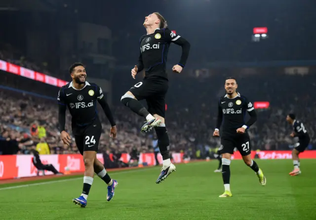 Chelsea's Cole Palmer celebrates scoring their side's third goal