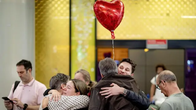 Families hugging in Amsterdam