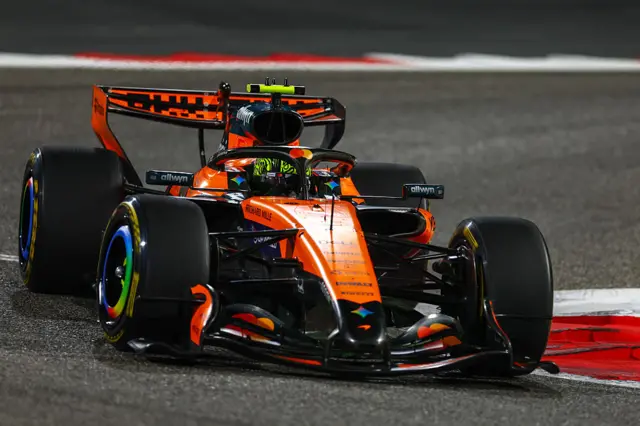 A McLaren on track in Bahrain
