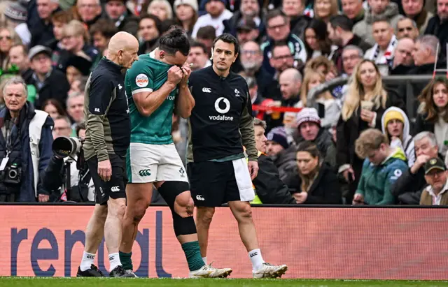 James Lowe walks off injured
