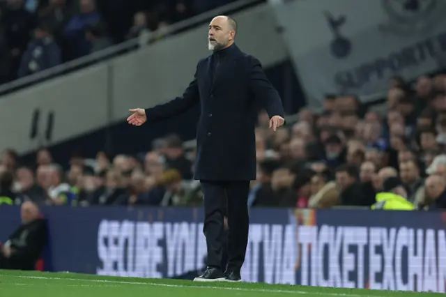 Igor Tudor, Manager of Tottenham Hotspur on the side line