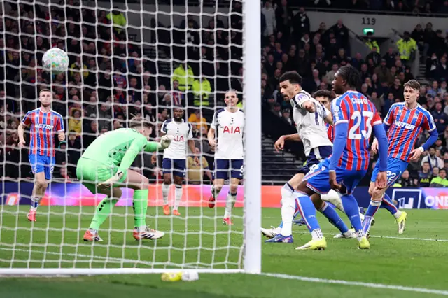 Dominic Solanke of Tottenham Hotspur scores a goal
