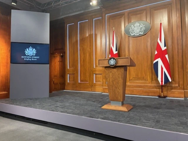 an empty podium