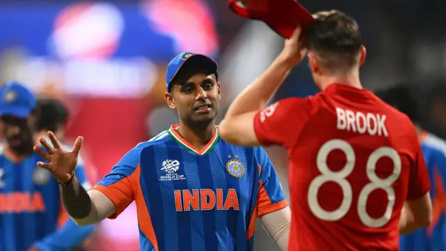 Suryakumar Yadav of India and Harry Brook of England