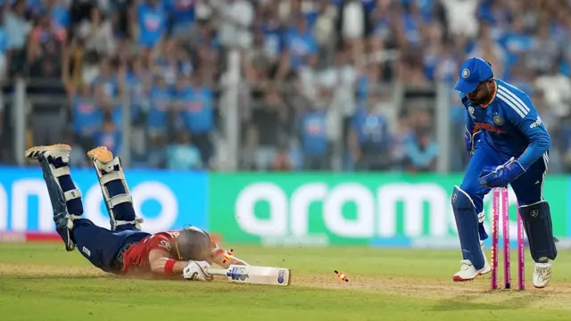 Sanju Samson of India runs out Jacob Bethell of England