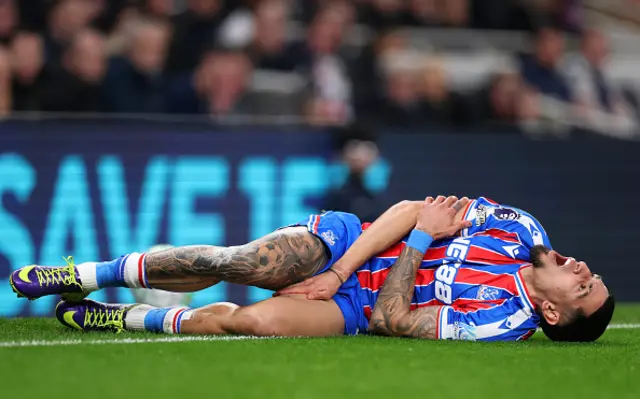 Daniel Munoz of Crystal Palace reacts