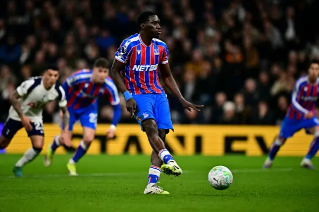 Ismaila Sarr shoots from the penalty spot