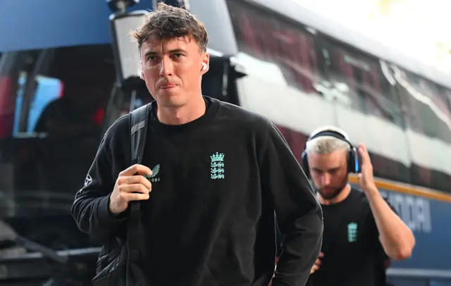 Tom Banton of England arrives ahead of the ICC Men's T20 World Cup India & Sri Lanka 2026 Semi-Final match between India and England at Wankhede Stadium on March 05