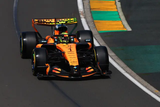 McLaren's Lando Norris on track during Australian Grand Prix first practice