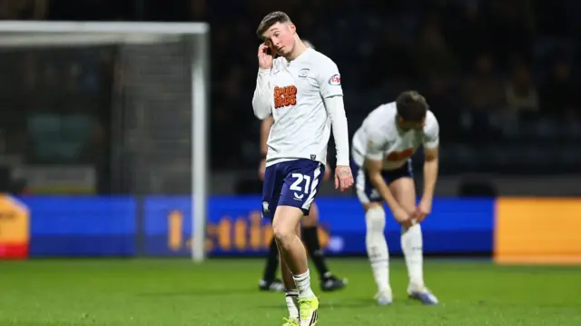 Preston players look disappointed