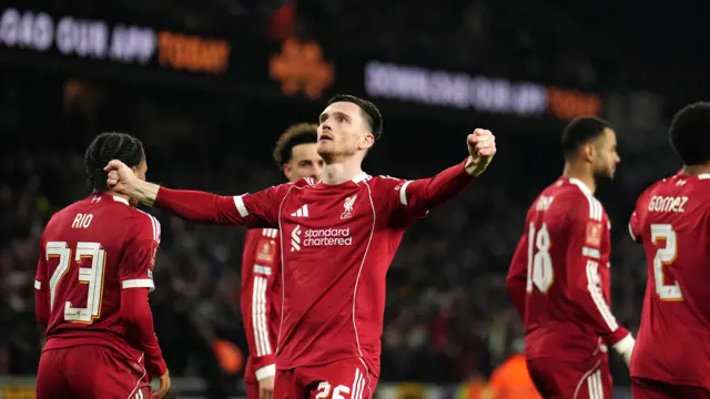 Andy Robertson reacts