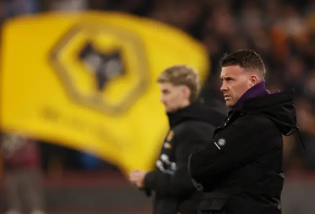 Wolves manager Rob Edwards on the sideline