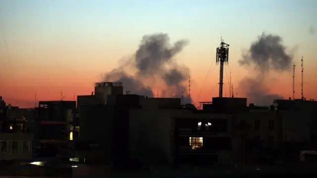 Smoke rises after an airstrike in central Tehran, Iran, 06 March 2026.