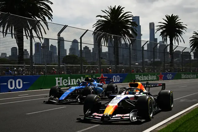 Racing Bulls' Arvid Lindblad ahead of a Williams