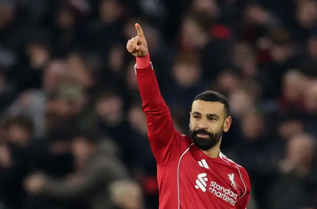 Mohamed Salah reacts