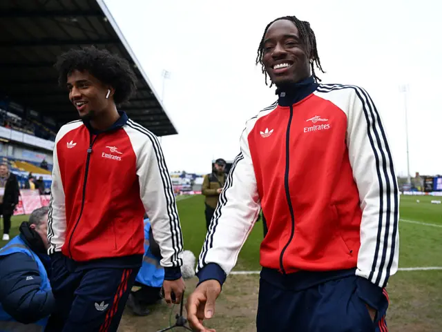 Arsenal team arrive at Mansfield Town