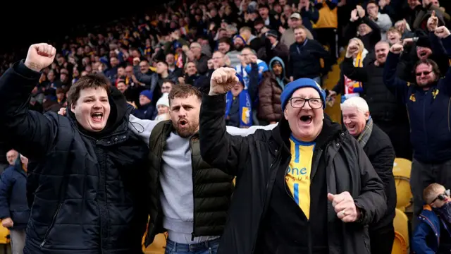 Mansfield crowd celebrating