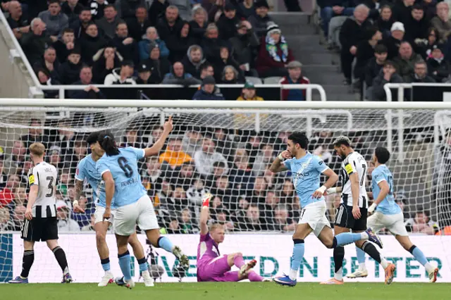 Omar Marmoush of Manchester City celebrates