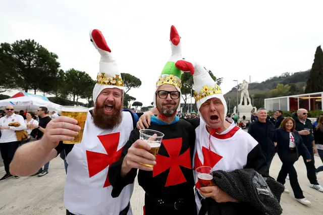fans dressed up at knights