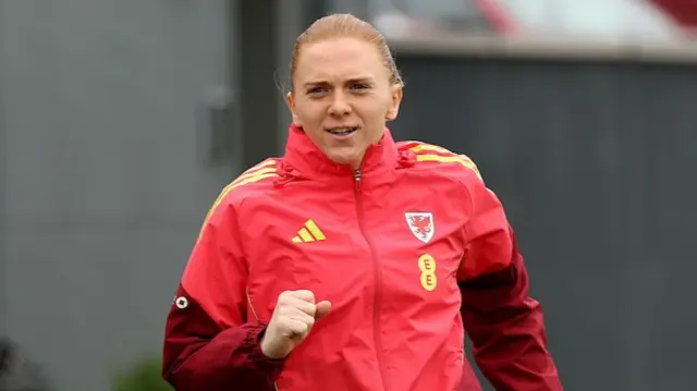 Ceri Holland in Wales training