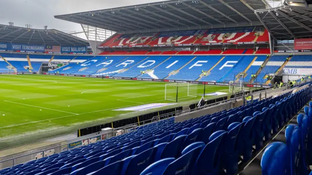A view of Cardiff City's ground before their match with Lincoln
